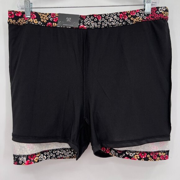 Rafaella Plus Women's Pull-On Black Floral Skirt/Skort XXL NWT - Picture 5 of 6